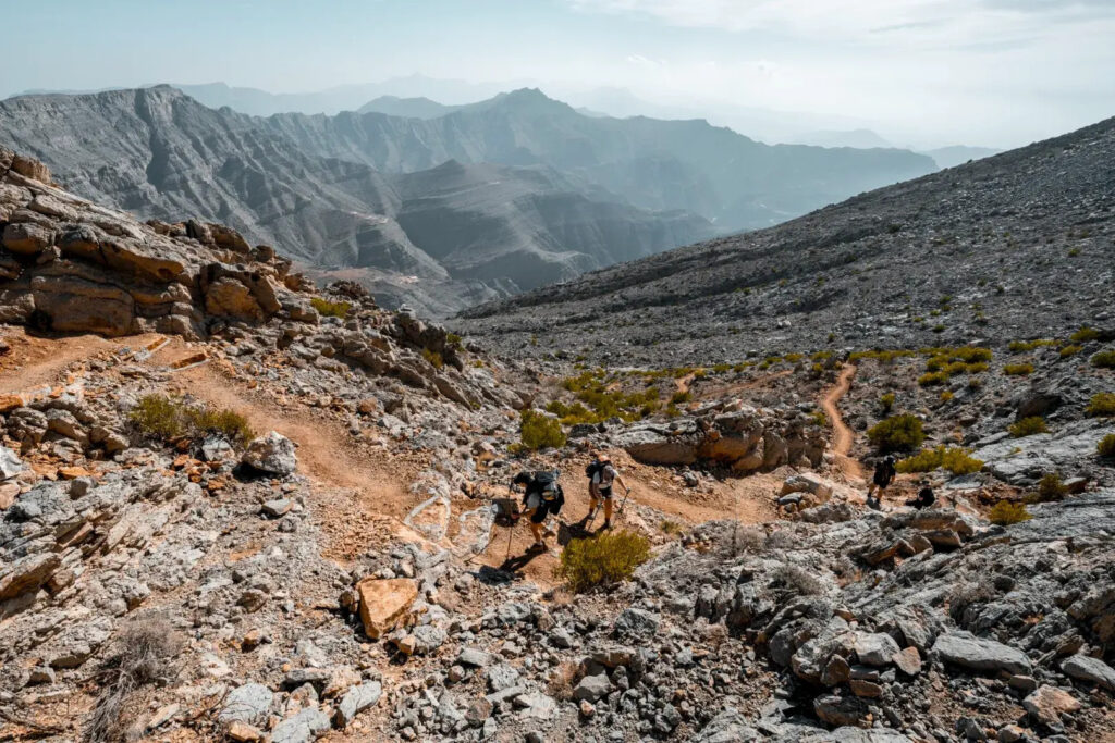 hiking in Ras Al Khaimah mountain trail Jebel Jais