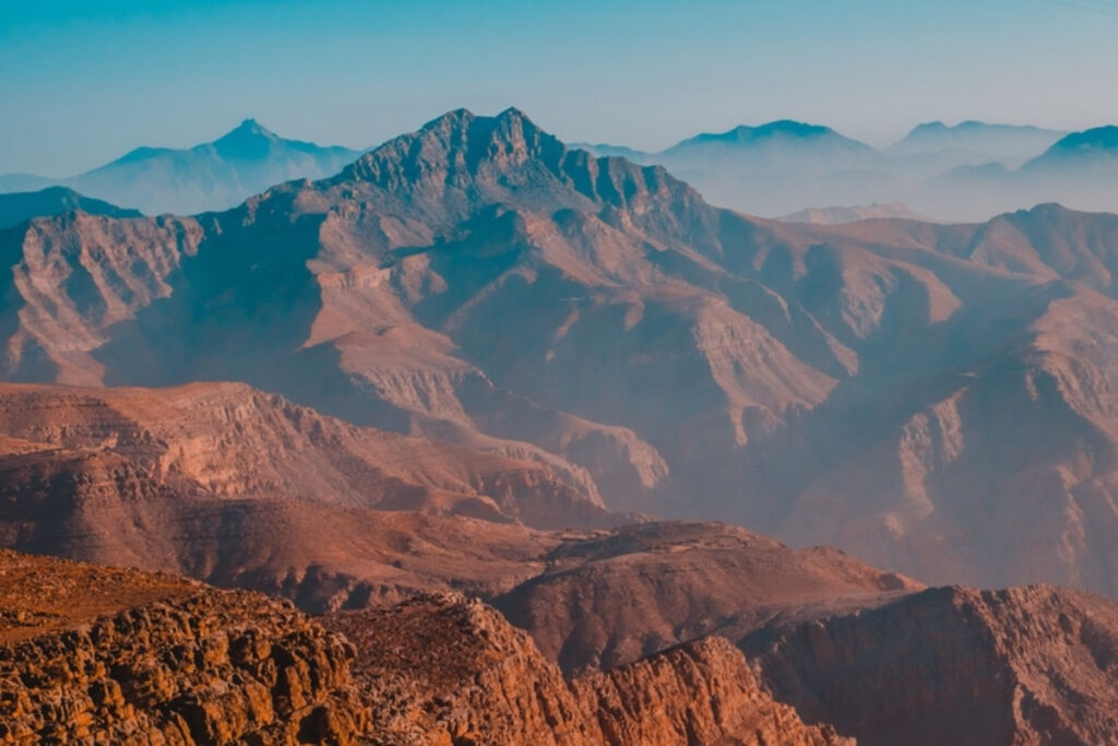 Jebel Jais mountain road in Ras Al Khaimah UAE