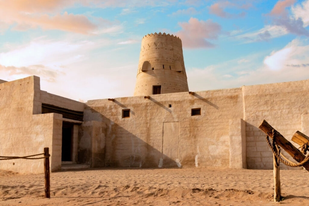 Traditional buildings at Al Jazeera Al Hamra Heritage Village in Ras Al Khaimah