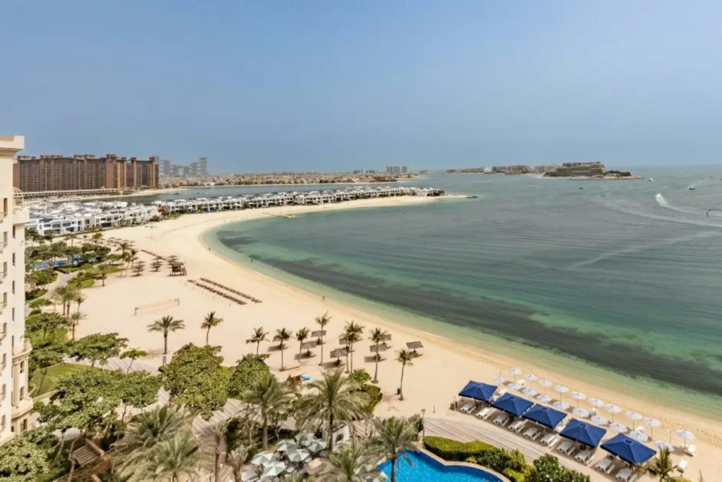 Swimming in the sea in Ras Al Khaimah at Al Hamra Beach