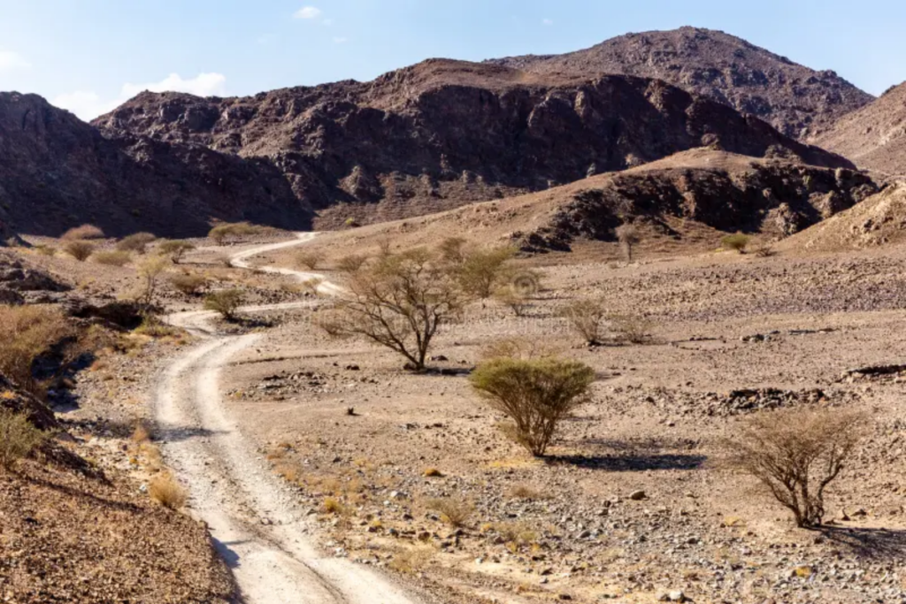 Mountain road near Shawka scenic drive in Ras Al Khaimah