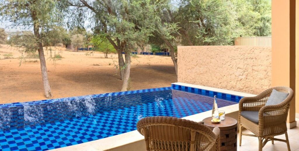 The Ritz-Carlton Al Wadi Desert private pool villa surrounded by desert landscapes
