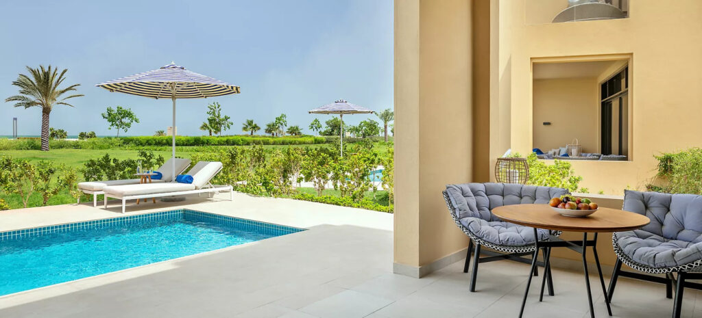 Sofitel Al Hamra Beach Resort luxury suite with private pool in Ras Al Khaimah Resorts